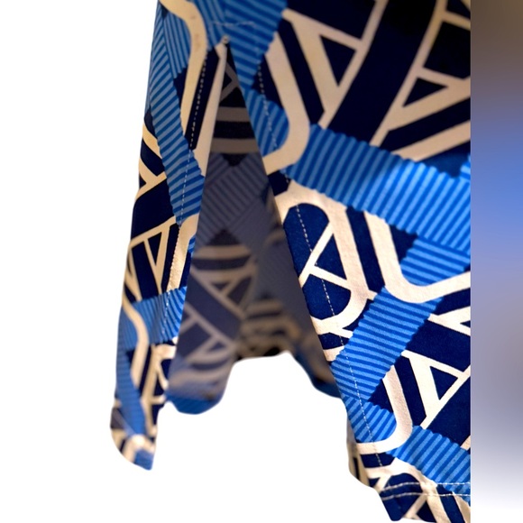 Barbara Gerwit EUC Size XS Pretty Geometric Blues & White Tunic Top Dress (0564) - Picture 5 of 8